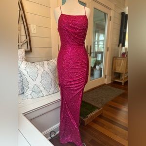 Fashion Nova hot pink sequin dress size Small